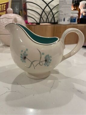 Blue Lace earthenware creamer small chip on the bottom.  RARE by TS&T